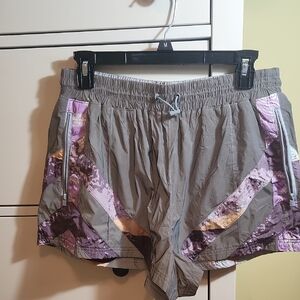 FP Movement Metallic Gray and Purple Athletic Shorts
